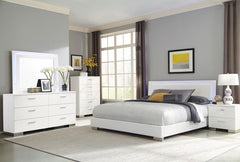 Felicity White California King Bed 5 Pc Set