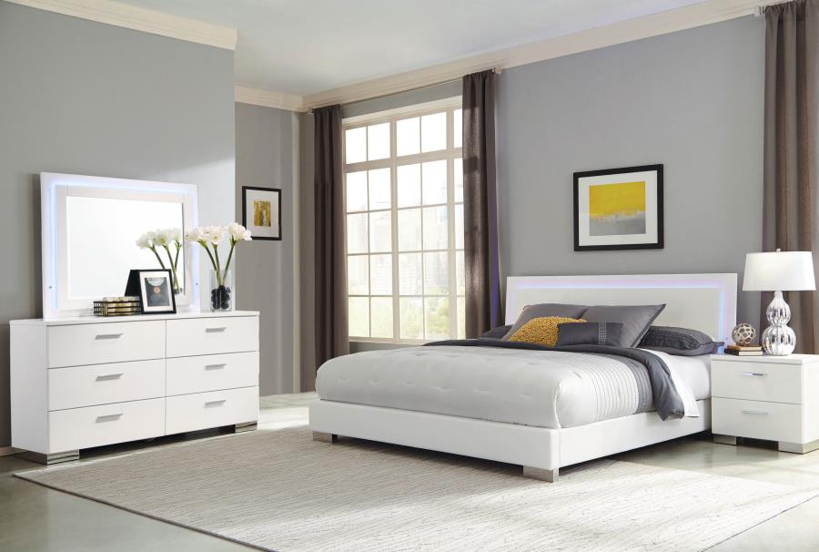 Felicity White Queen Bed 4 Pc Set