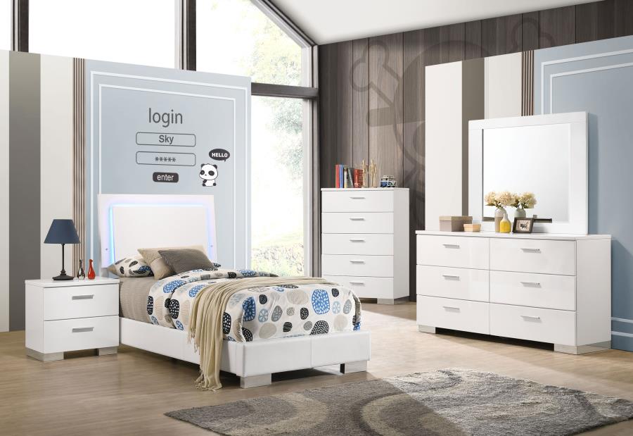 Felicity White Twin Bed