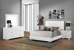 Felicity White Eastern King Bed 4 Pc Set