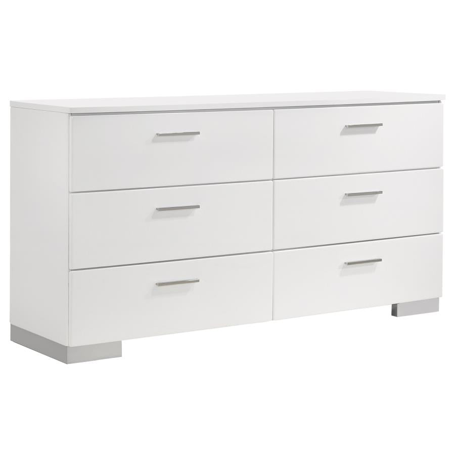 Felicity White Eastern King Bed 4 Pc Set