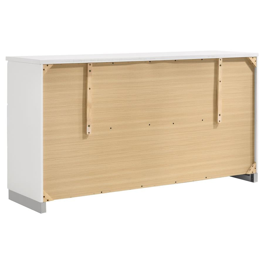Felicity White Eastern King Bed 4 Pc Set