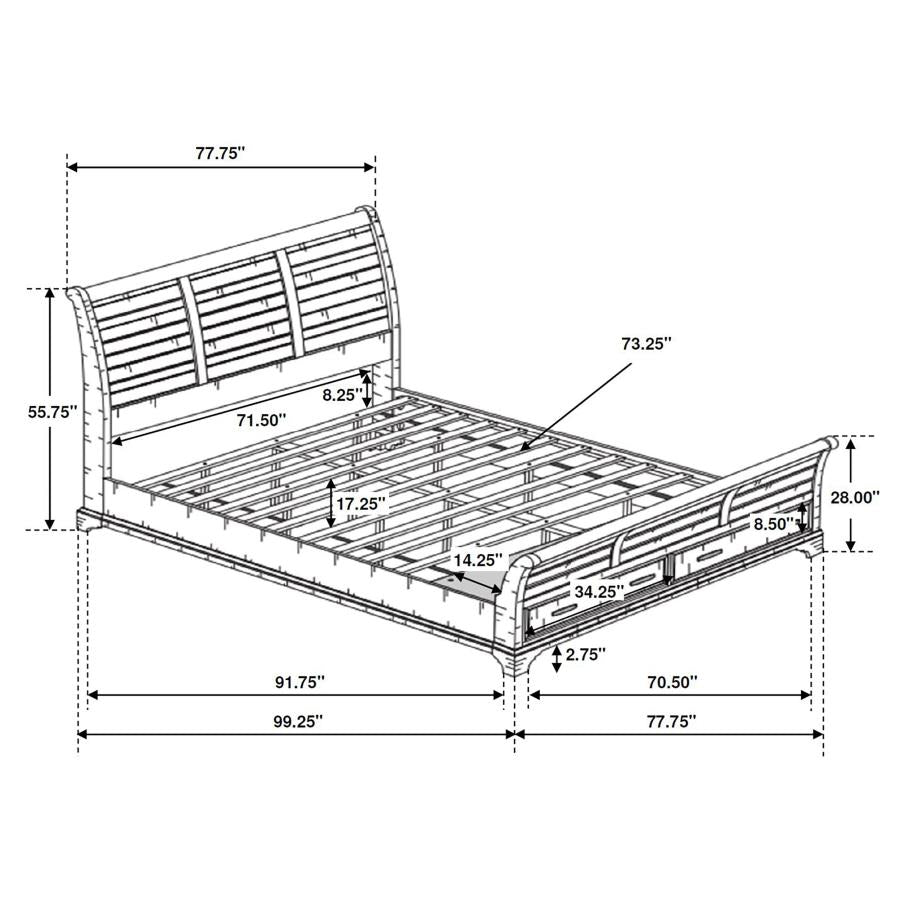 Elk Grove Brown California King Storage Bed