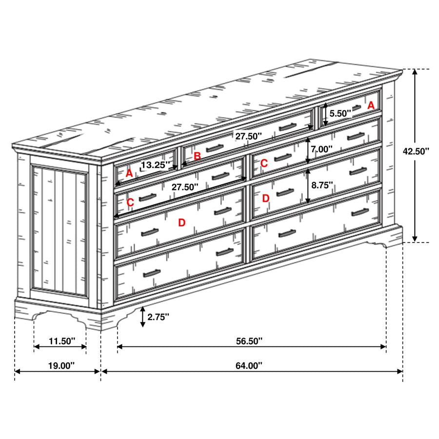 Elk Grove Brown Dresser