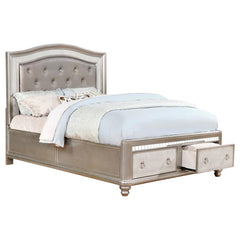 Bling Game Silver Eastern King Bed 4 Pc Set