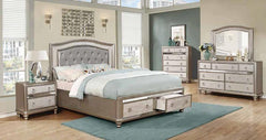 Bling Game Silver Eastern King Bed 4 Pc Set