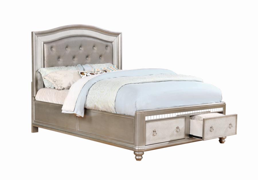Bling Game Silver Eastern King Bed 4 Pc Set