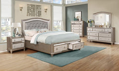 Bling Game Silver Queen Bed 5 Pc Set