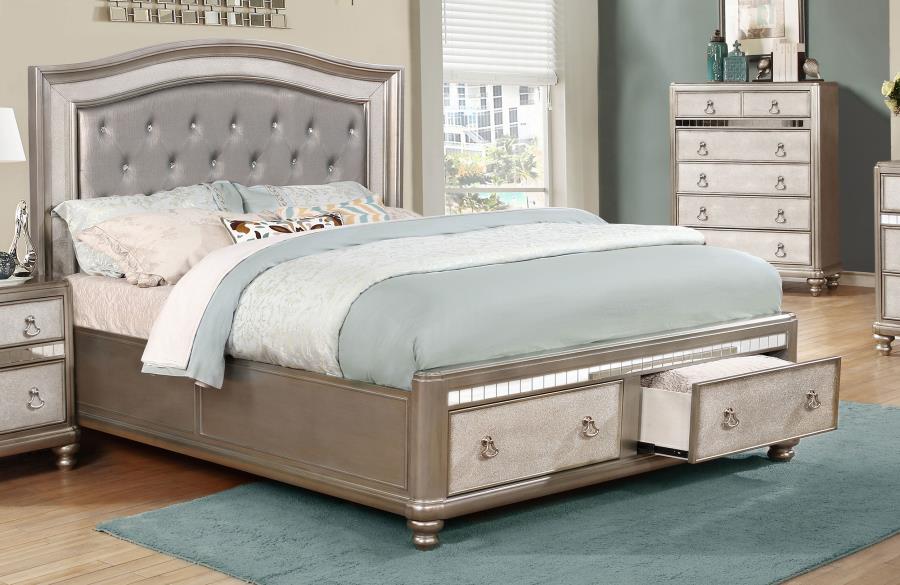 Bling Game Silver Queen Storage Bed