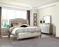Bling Game Silver Eastern King Bed 4 Pc Set