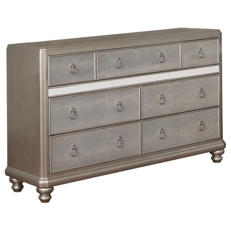 Bling Game Silver Queen Bed 4 Pc Set