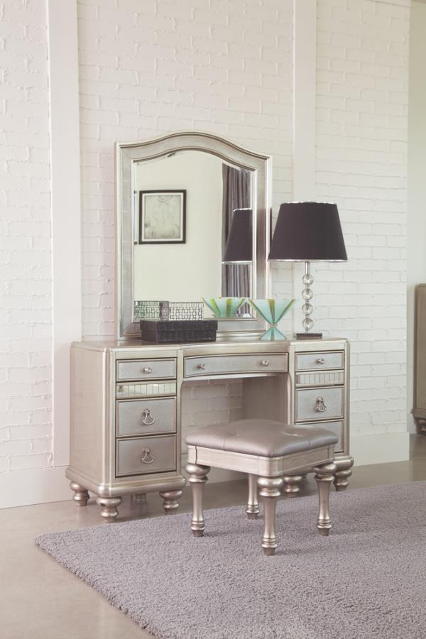 Bling Game Silver Vanity Stool