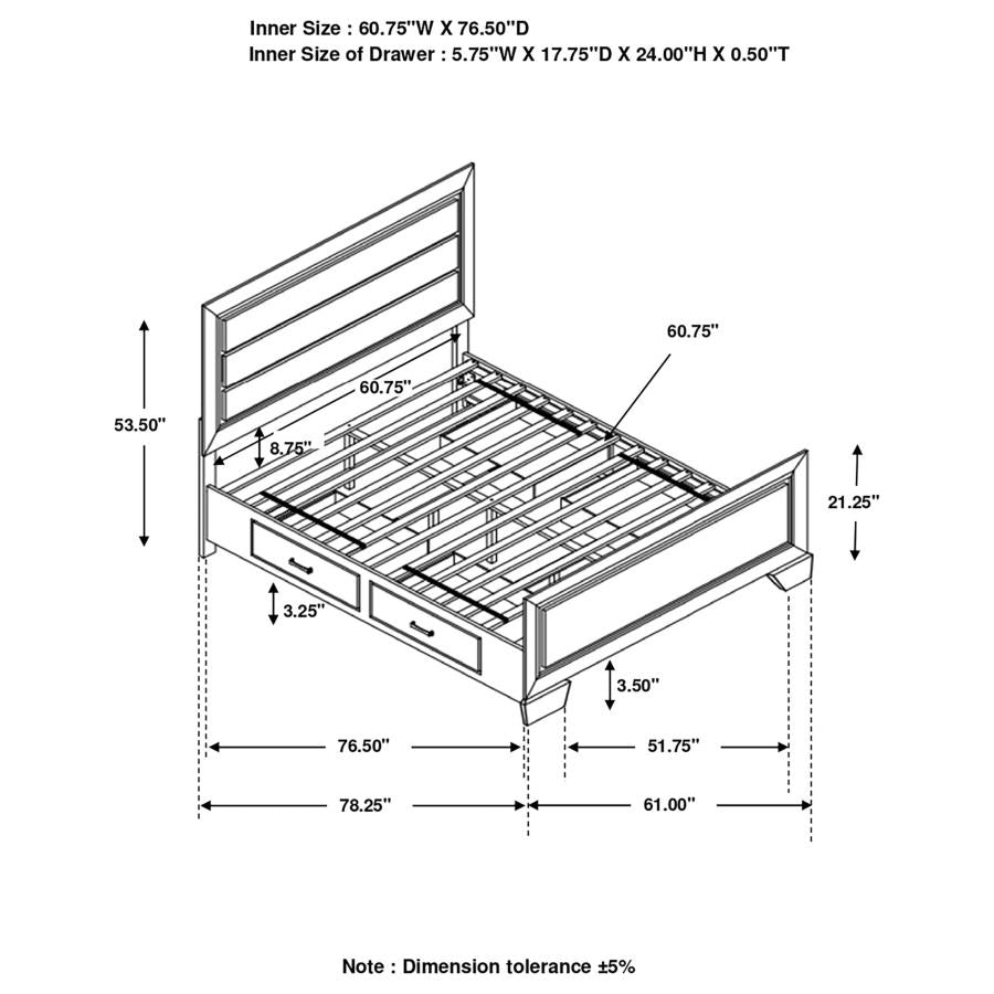 Kauffman Brown Queen Storage Bed