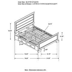 Kauffman Brown Queen Storage Bed