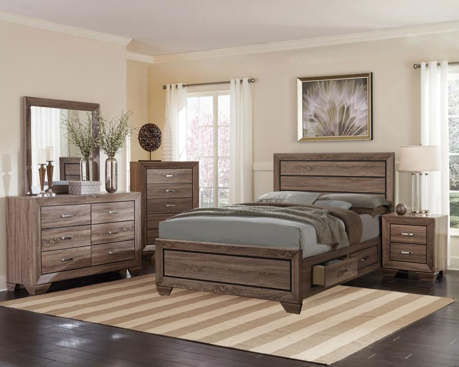 Kauffman Brown Queen Storage Bed