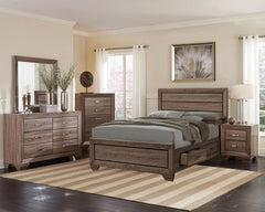 Kauffman Brown Queen Storage Bed