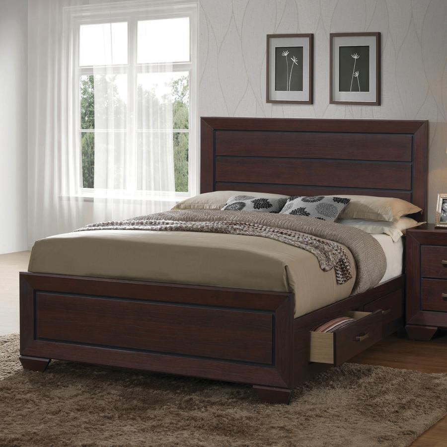 Kauffman Brown Queen Storage Bed