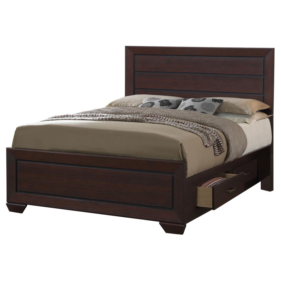 Kauffman Brown Queen Storage Bed