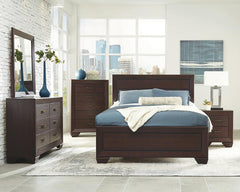 Kauffman Brown Queen Bed 5 Pc Set