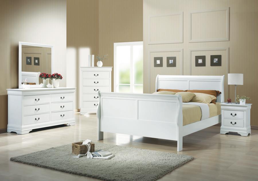 Louis Philippe White Full Bed