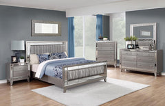 Leighton Silver Eastern King Bed 5 Pc Set