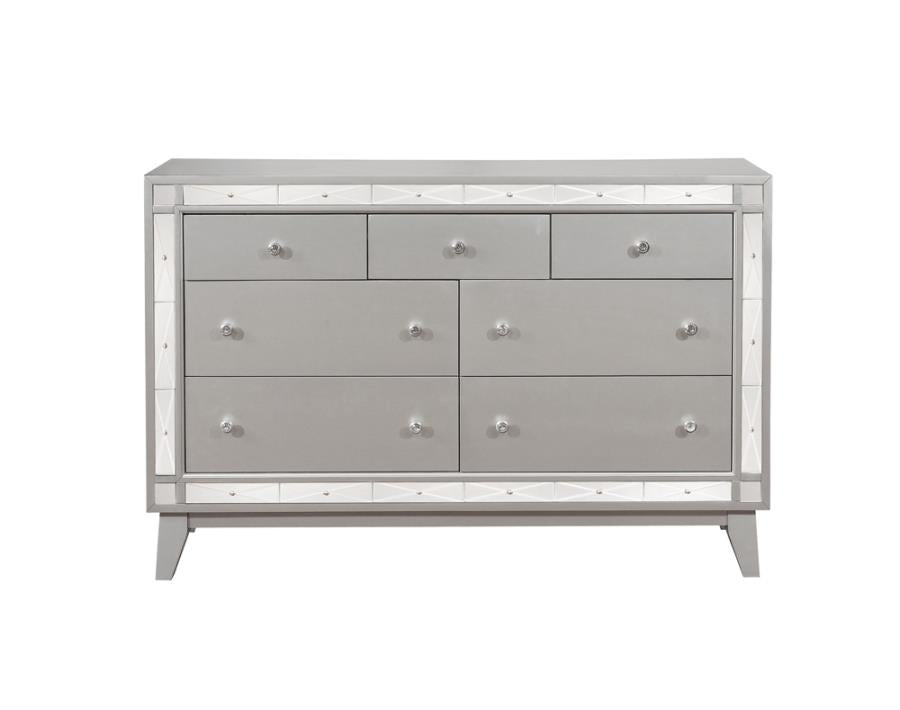 Leighton Silver Queen Bed 5 Pc Set