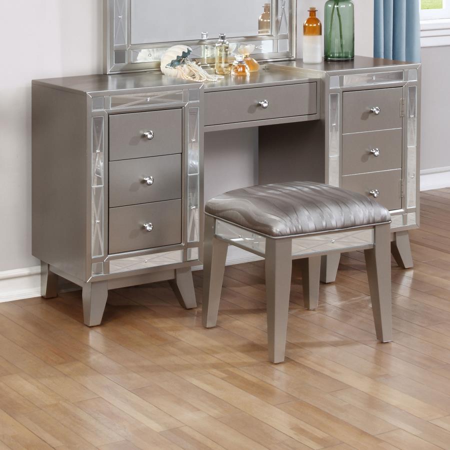 Leighton Silver Vanity Table & Stool