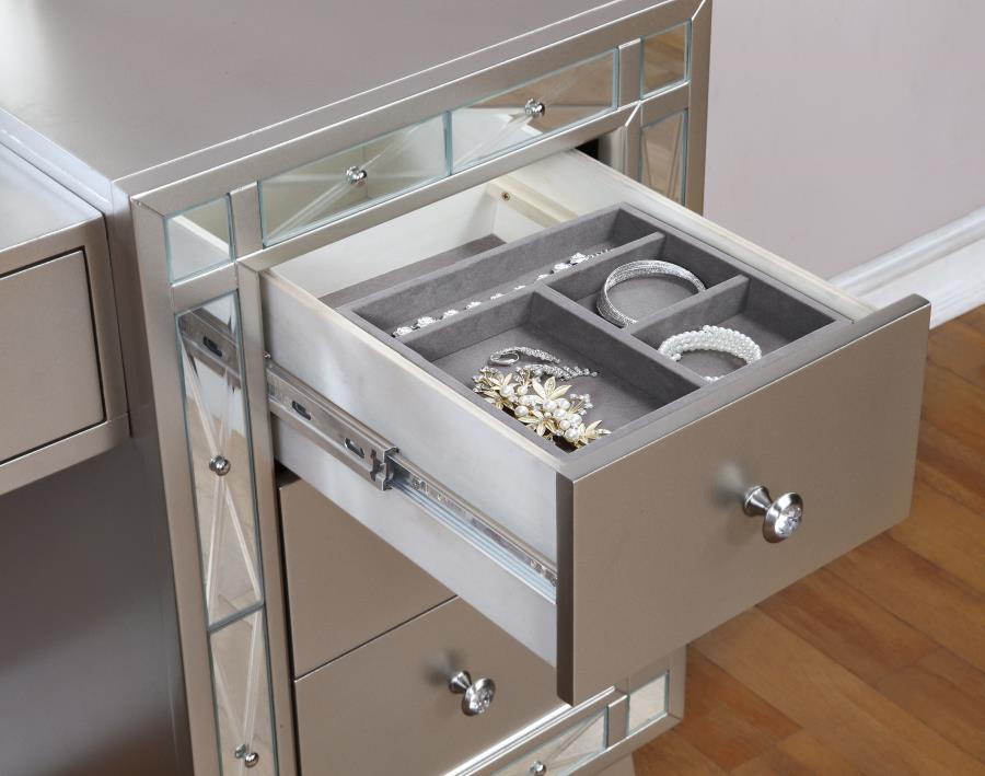 Leighton Silver Vanity Table & Stool