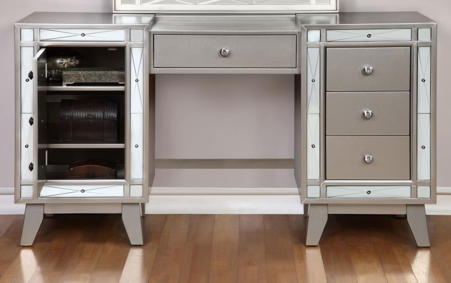Leighton Silver Vanity Table & Stool