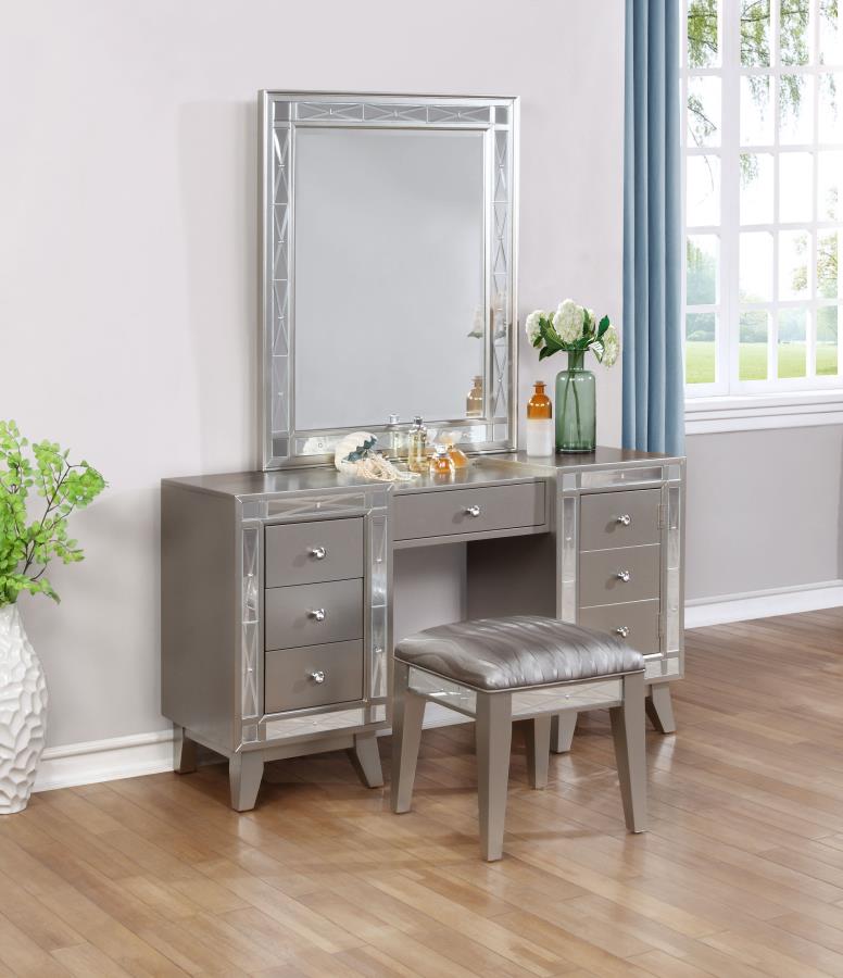 Leighton Silver Vanity Table & Stool