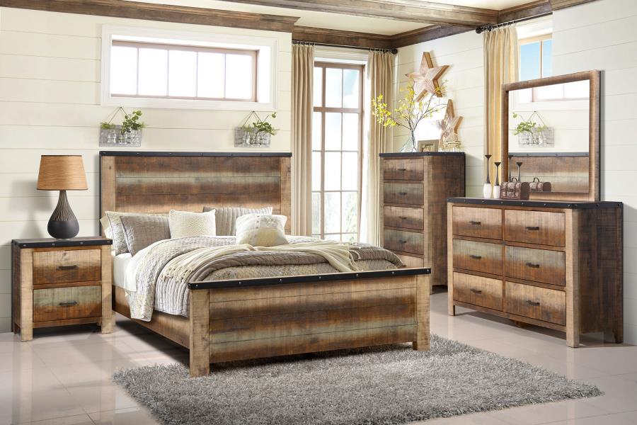 Sembene Brown Queen Bed 5 Pc Set