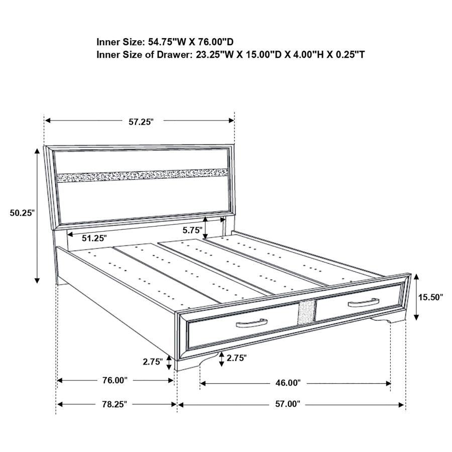Miranda White Full Storage Bed