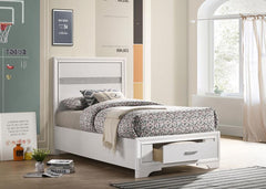 Miranda White Twin Storage Bed