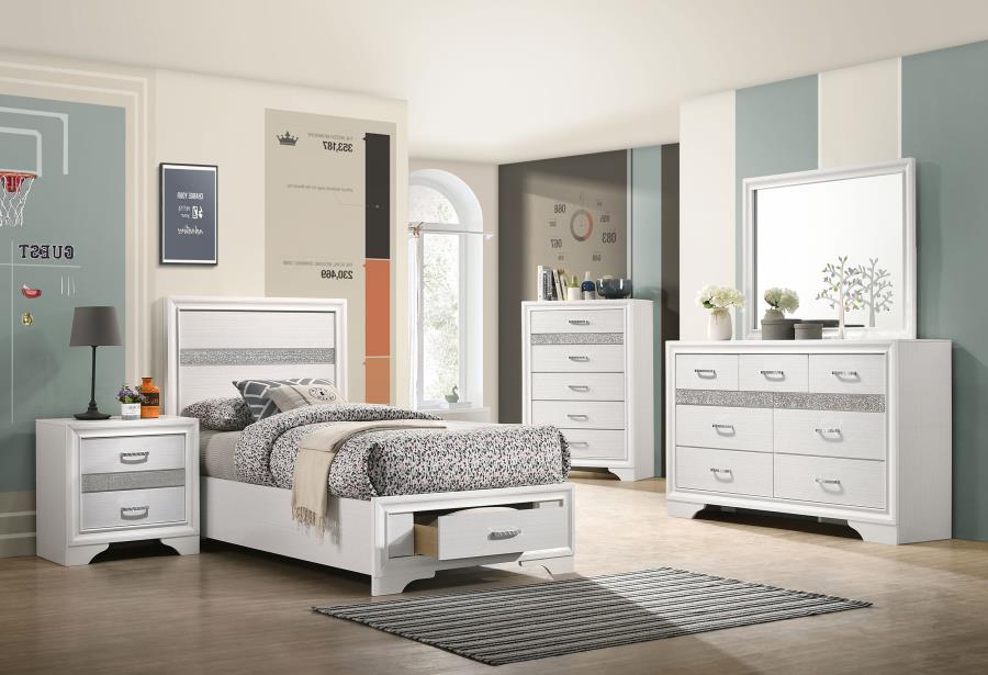 Miranda White Twin Storage Bed