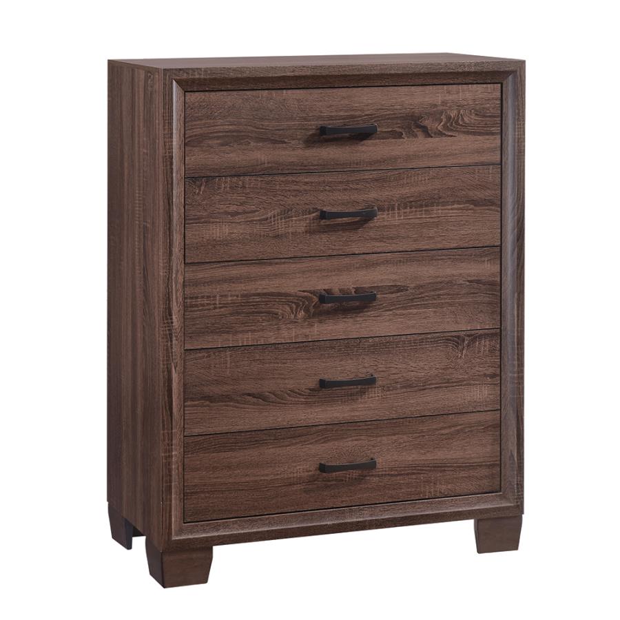 Brandon Brown Twin Bed 5 Pc Set
