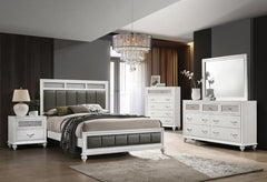Barzini White Eastern King Bed 4 Pc Set