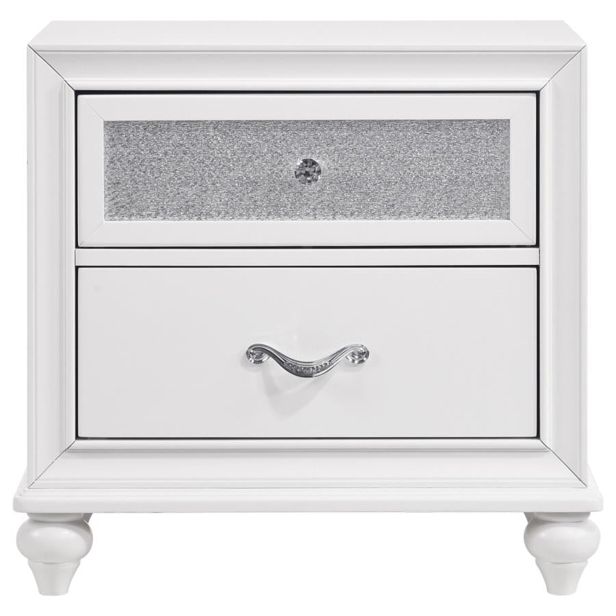 Barzini White Nightstand