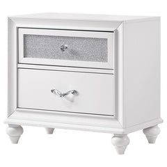Barzini White Nightstand