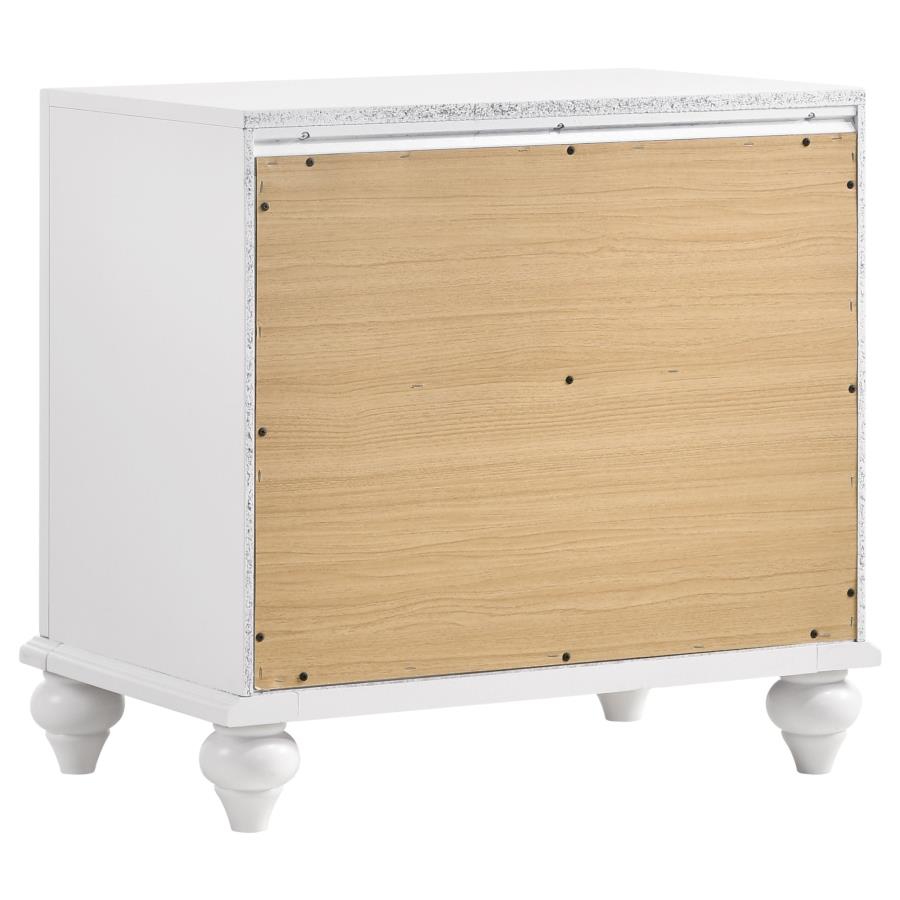 Barzini White Nightstand