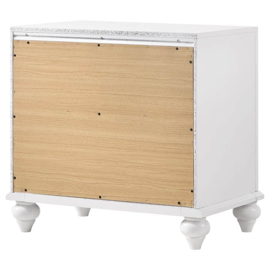 Barzini White Nightstand