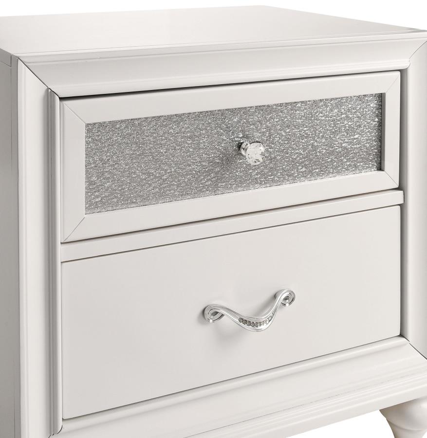 Barzini White Nightstand