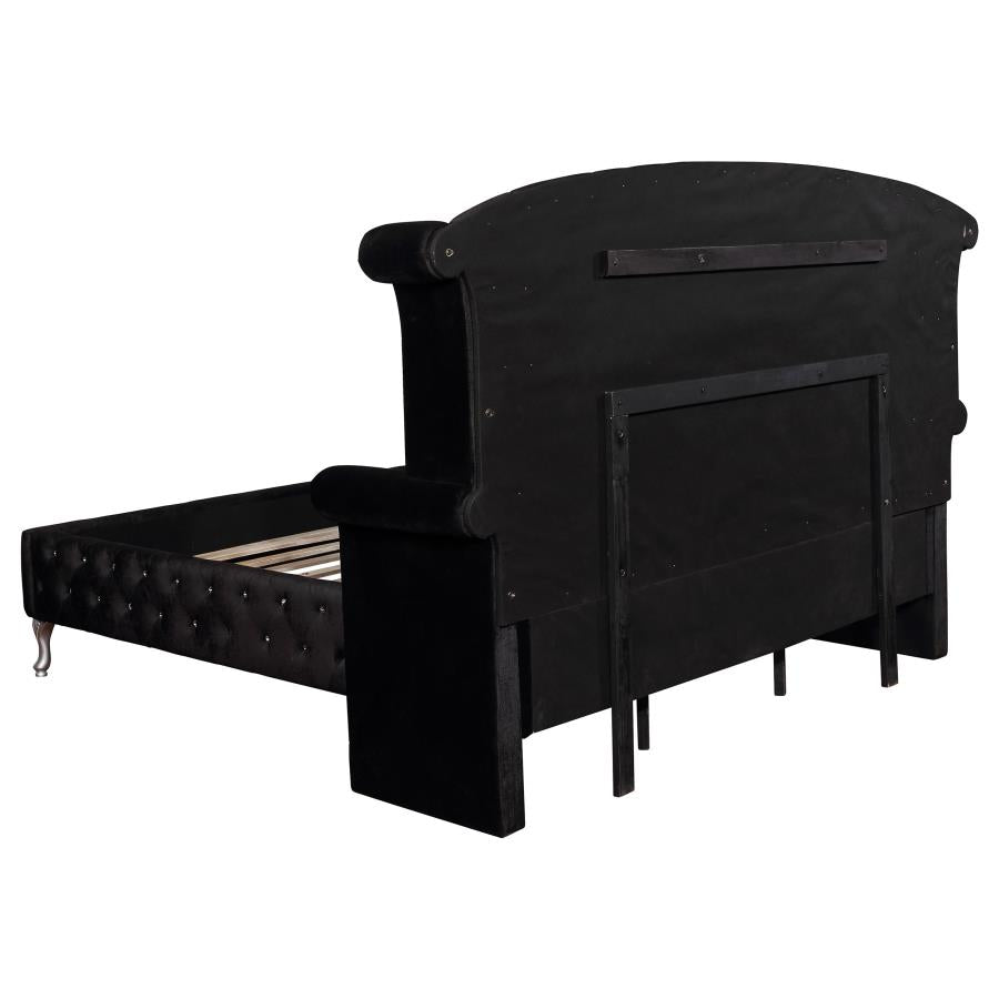 Deanna Black Eastern King Bed 5 Pc Set