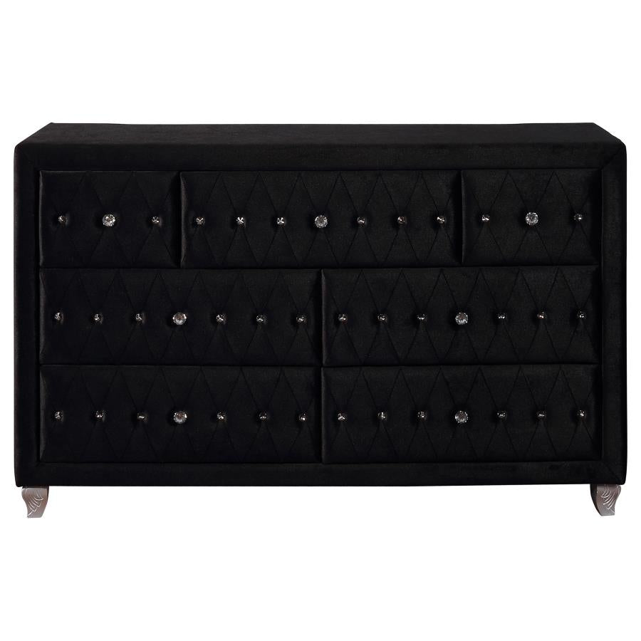 Deanna Black Eastern King Bed 5 Pc Set