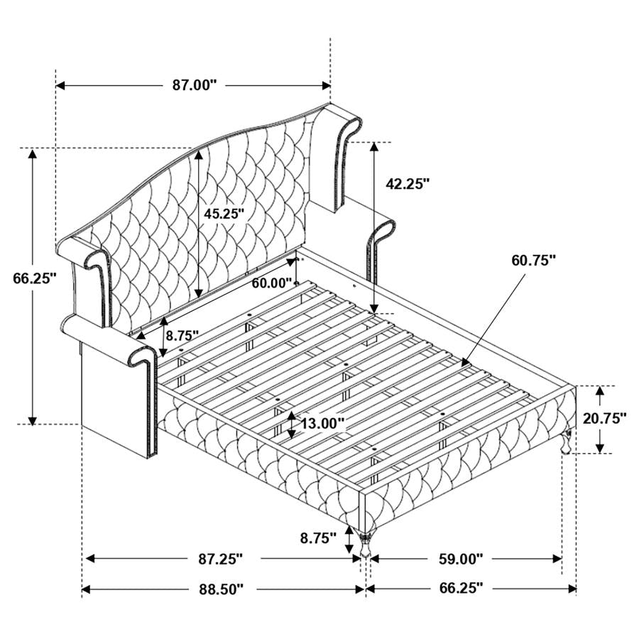 Deanna Black Queen Bed 5 Pc Set