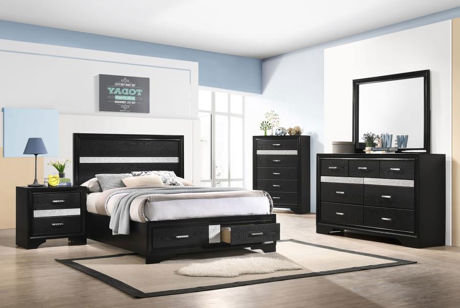 Miranda Black Full Bed 4 Pc Set