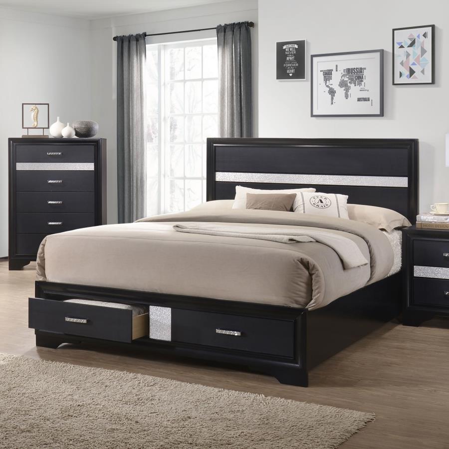 Miranda Black California King Storage Bed