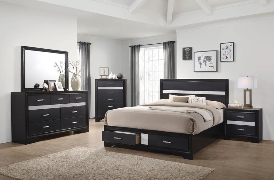 Miranda Black California King Storage Bed