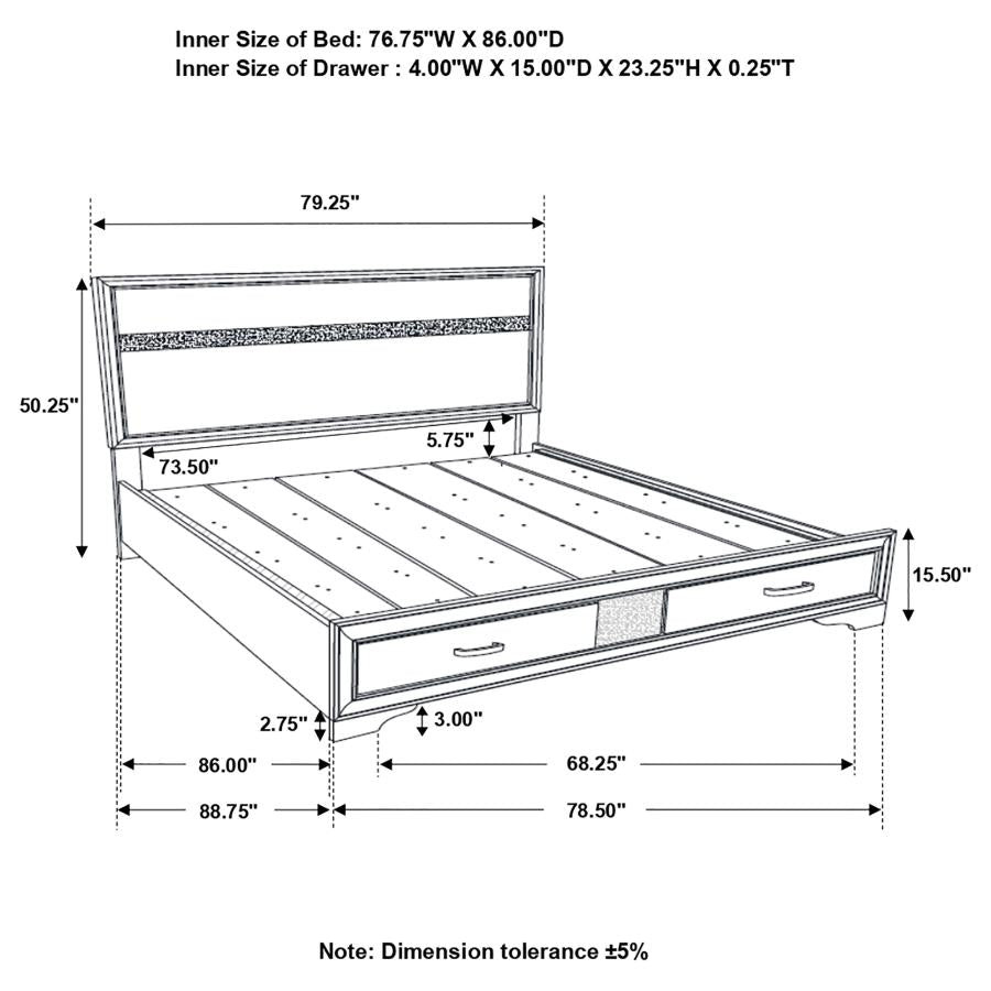 Miranda Black California King Storage Bed