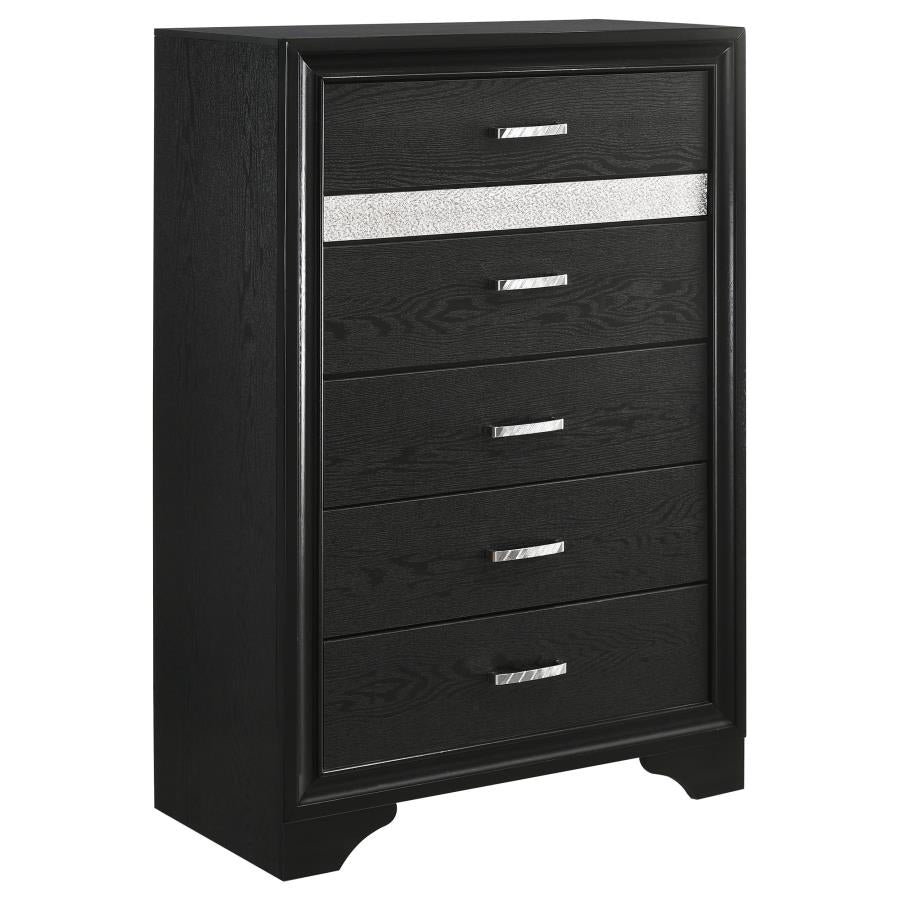 Miranda Black Queen Bed 5 Pc Set