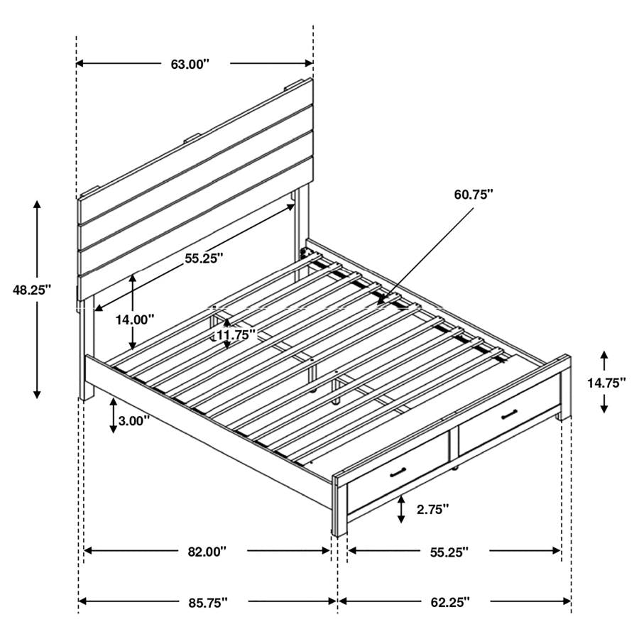 Brantford Brown Queen Storage Bed
